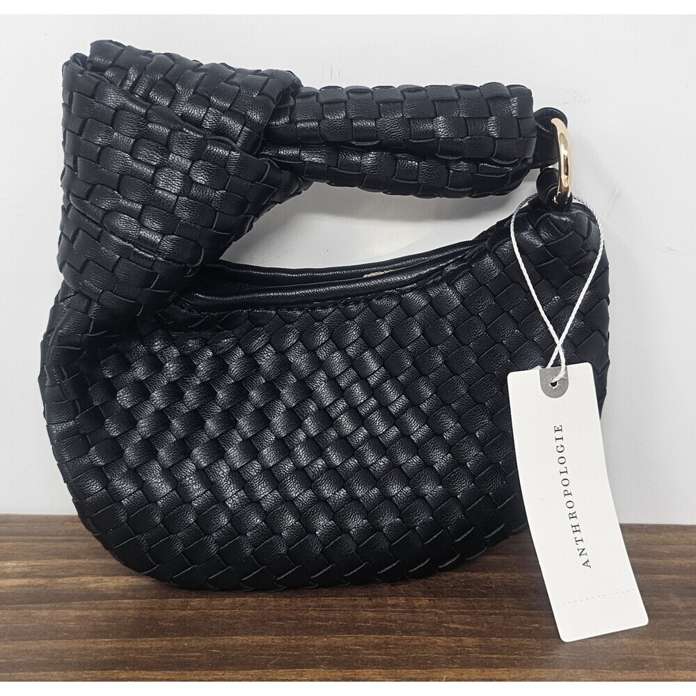 Anthropologie Melie Bianco Brigitte Black Vegan Leather Mini Hand Bag Charm NWT